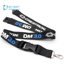 Free sample cheap custom polyester silk screen logo printed neck strap lanyard with buckle